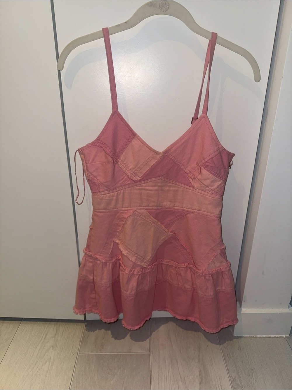 LoveShackFancy Blush Pink Denim Sundress